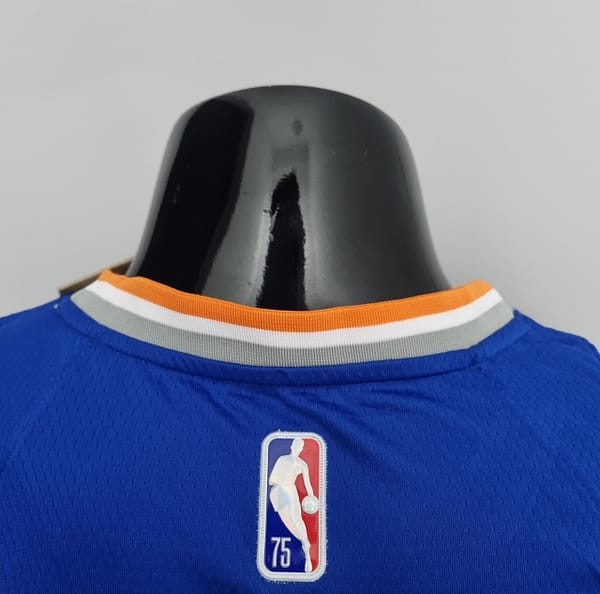 75th Anniversary Lin #17 New York Knicks Blue NBA Jersey - Image 8