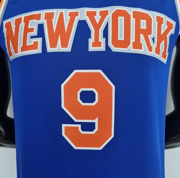 75th Anniversary Barrett #9 New York Knicks Blue NBA Jersey - Image 7