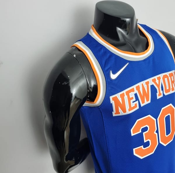 75th Anniversary Randle #30 New York Knicks Blue NBA Jersey - Image 7
