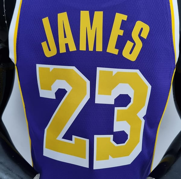 75th Anniversary James #23 Los Angeles Lakers Jordan Purple NBA Jersey - Image 2