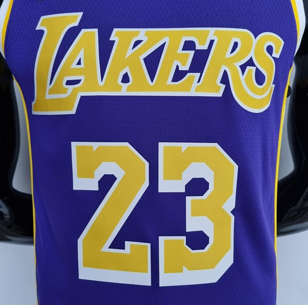 75th Anniversary James #23 Los Angeles Lakers Jordan Purple NBA Jersey - Image 3