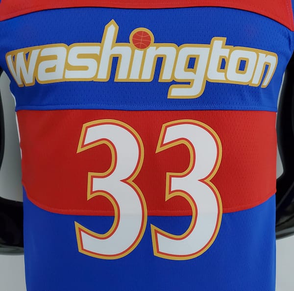 2022 Season Washington Wizards Kuzma #33 Talent City Edition Blue Red NBA Jersey - Image 2