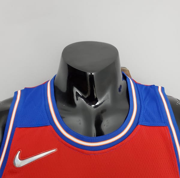 2022 Season Washington Wizards Kuzma #33 Talent City Edition Blue Red NBA Jersey - Image 9