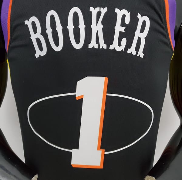 2022 Season Suns Booker #1 Suns City Edition Black NBA Jersey - Image 4
