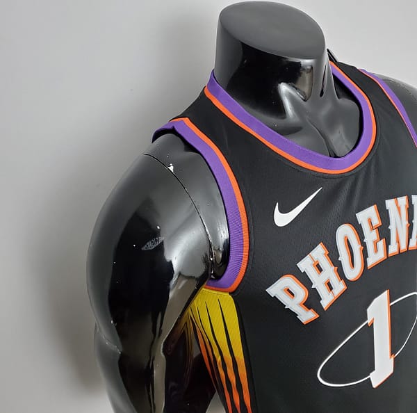 2022 Season Suns Booker #1 Suns City Edition Black NBA Jersey - Image 8
