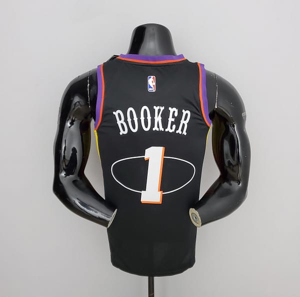 2022 Season Suns Booker #1 Suns City Edition Black NBA Jersey - Image 9