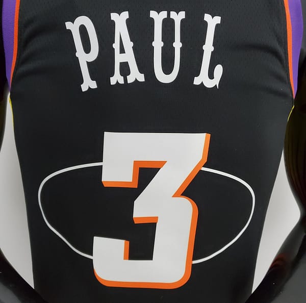 2022 Season Suns Paul #3 Suns City Edition Black NBA Jersey - Image 4