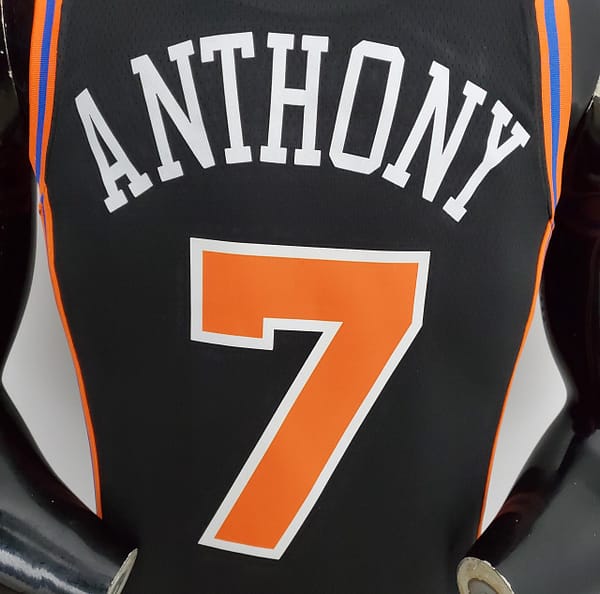 2022 Season Anthony#7 Knicks Urban Edition Black NBA Jersey - Image 3