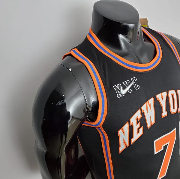 2022 Season Anthony#7 Knicks Urban Edition Black NBA Jersey - Image 4