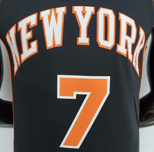 2022 Season Anthony#7 Knicks Urban Edition Black NBA Jersey - Image 8