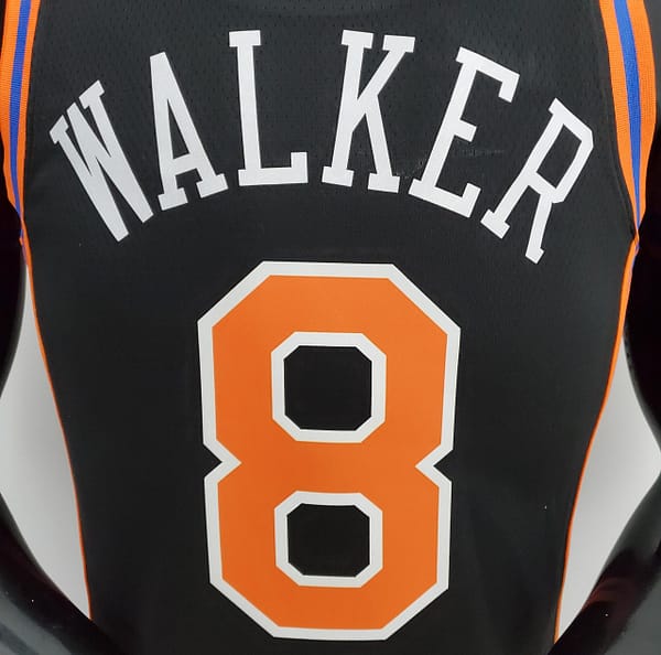 2022 Season Walker #8 Knicks Urban Edition Black NBA Jersey - Image 5