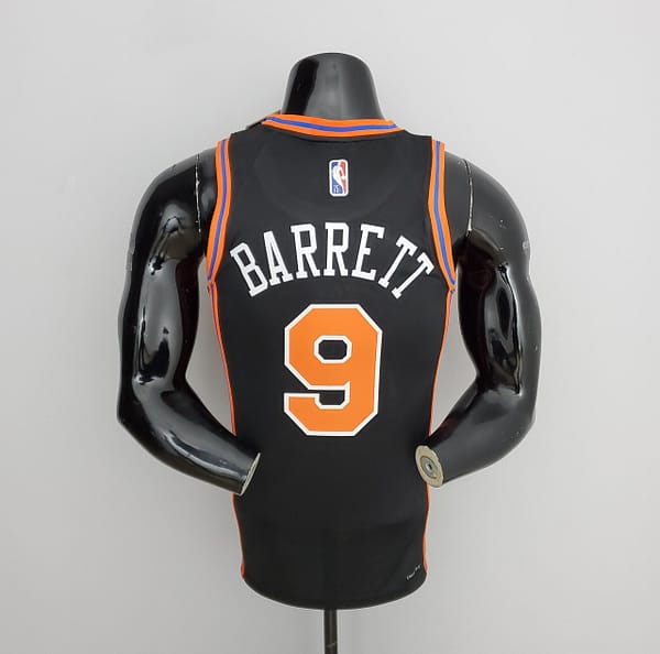 2022 Season Barrett #9 Knicks Urban Edition Black NBA Jersey - Image 3