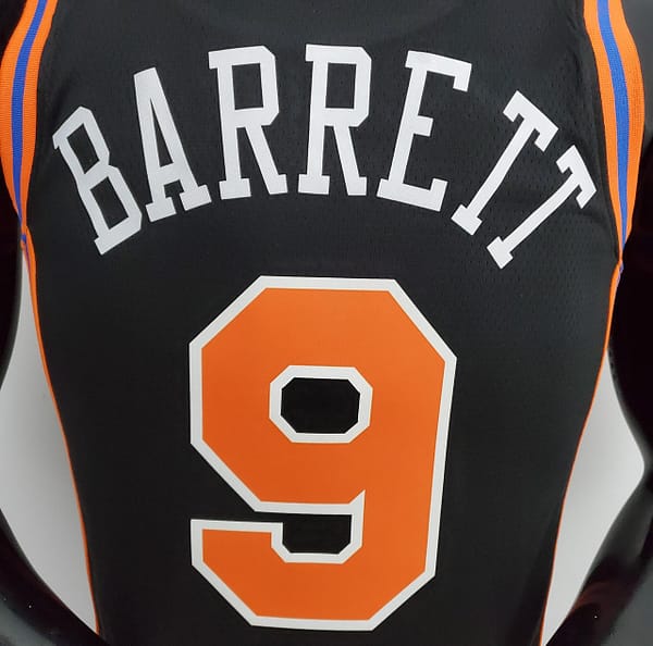 2022 Season Barrett #9 Knicks Urban Edition Black NBA Jersey - Image 6