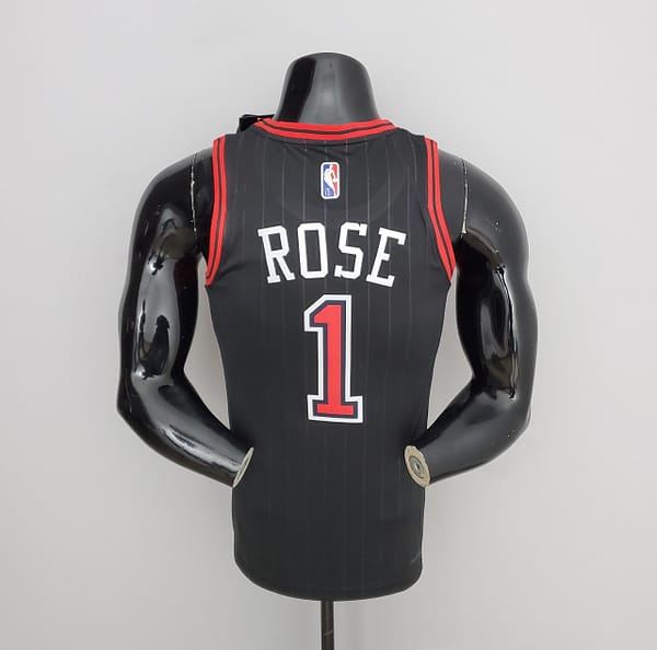 75th Anniversary Rose #1 Bulls Flyers Black NBA Jersey - Image 3