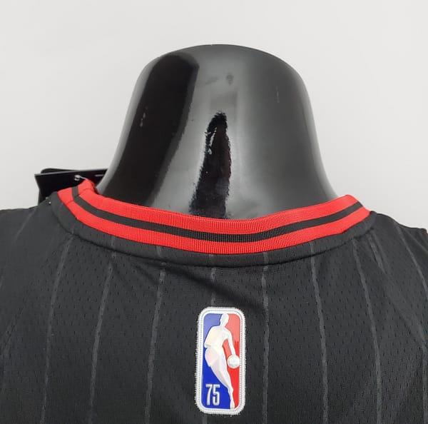 75th Anniversary Rose #1 Bulls Flyers Black NBA Jersey - Image 6