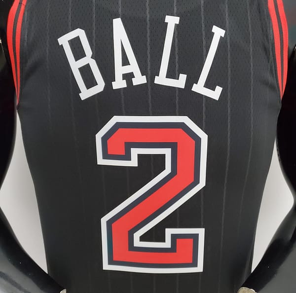 75th Anniversary Ball #2 Bulls Flyers Black NBA Jersey - Image 3
