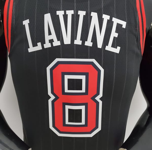 75th Anniversary LaVine#8 Bulls Flyers Black NBA Jersey - Image 4