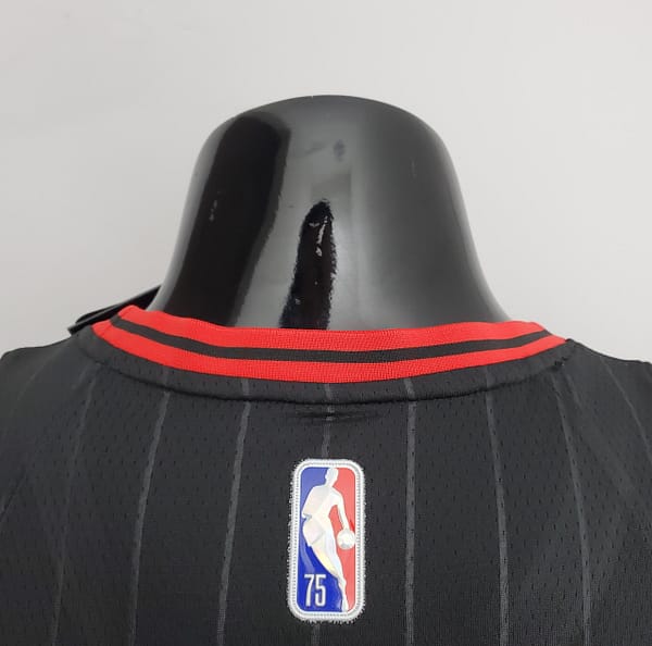 75th Anniversary Rodman#91 Bulls Flyers Black NBA Jersey - Image 5