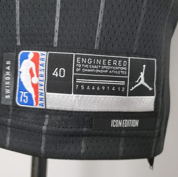75th Anniversary Jordan #23 Bulls Flyers Black NBA Jersey - Image 2