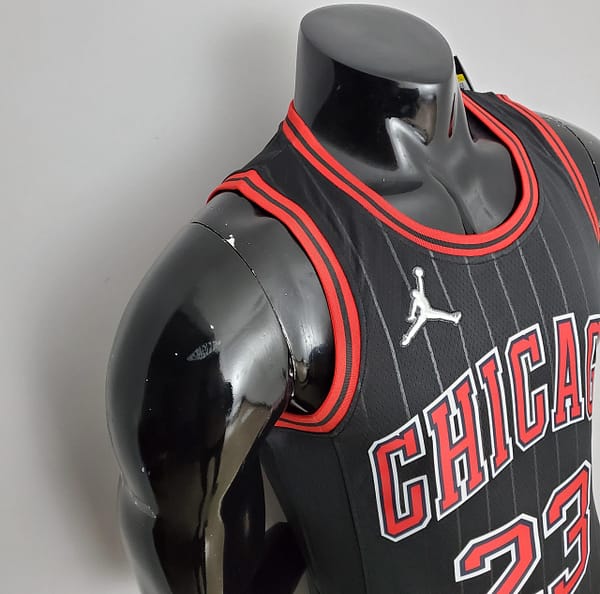 75th Anniversary Jordan #23 Bulls Flyers Black NBA Jersey - Image 6