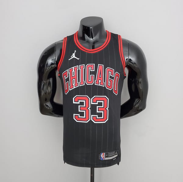 75th Anniversary Pippen#33 Bulls Flyers Black NBA Jersey