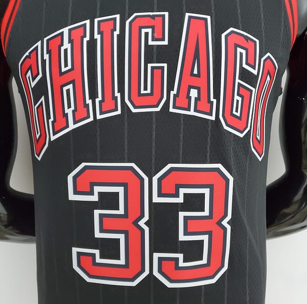75th Anniversary Pippen#33 Bulls Flyers Black NBA Jersey - Image 5