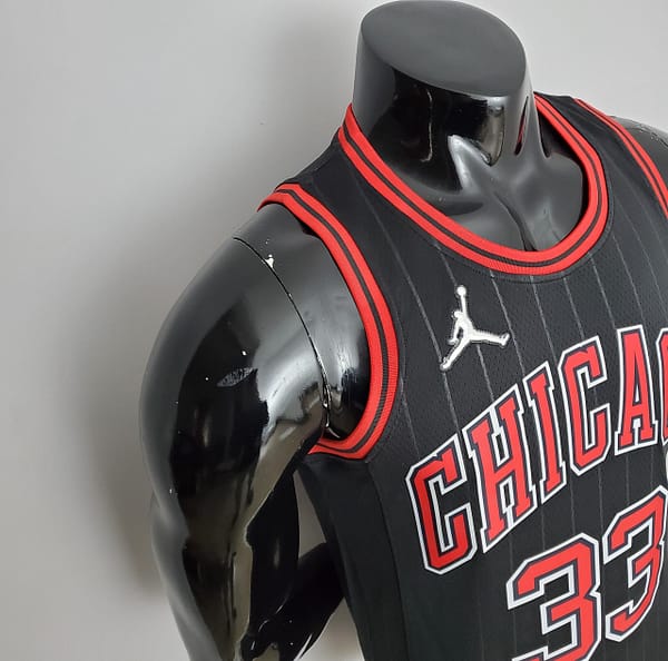 75th Anniversary Pippen#33 Bulls Flyers Black NBA Jersey - Image 7