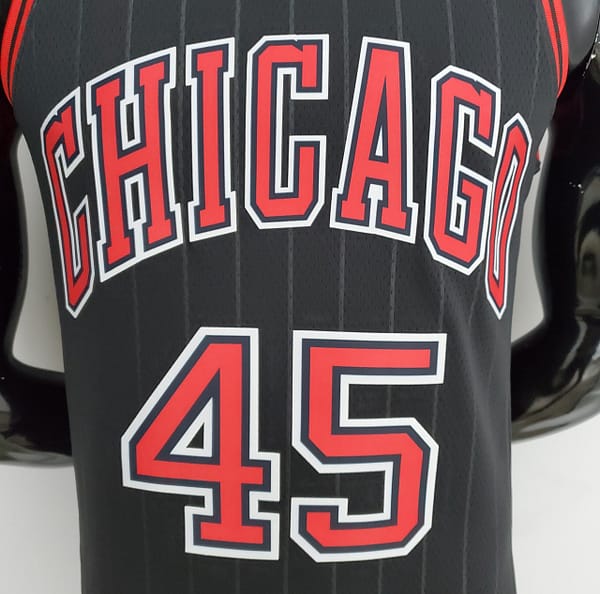 75th Anniversary Jordan #45 Bulls Flyers Black NBA Jersey - Image 3