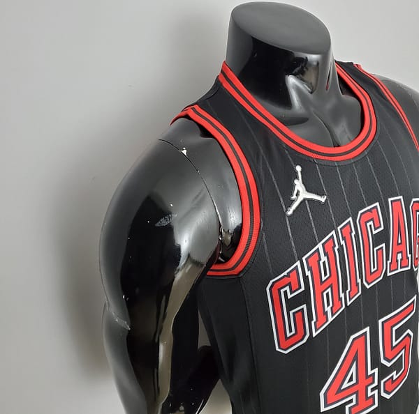75th Anniversary Jordan #45 Bulls Flyers Black NBA Jersey - Image 4