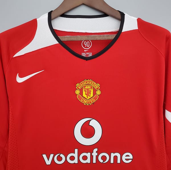 Retro Manchester United long sleeve 04/06 home Soccer Jersey - Image 10