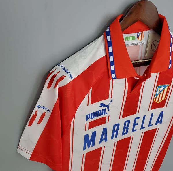 Retro Atletico Madrid 94/95 home Soccer Jersey - Image 4