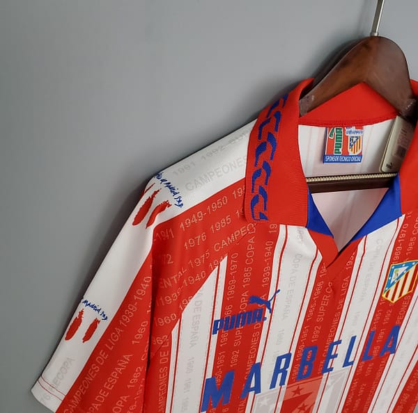 Retro Atletico Madrid 95/96 home Soccer Jersey - Image 5