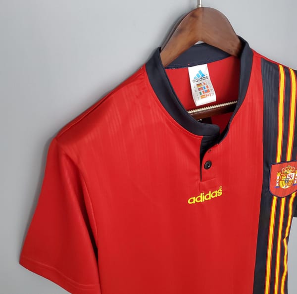 Retro Spain 1996 home Soccer Jersey - Image 3