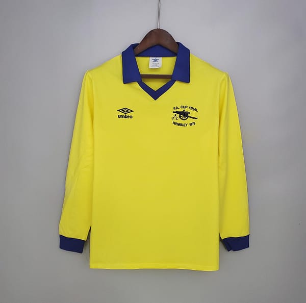Retro long sleeve Arsenal 71/79 away yellow Soccer Jersey
