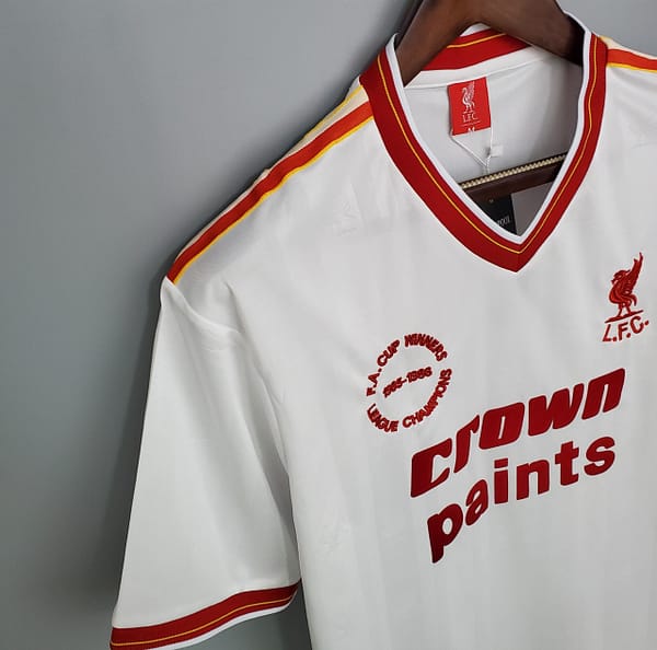 Retro 85/86 Liverpool away white Soccer Jersey - Image 3