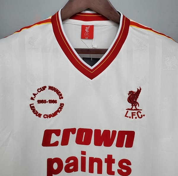 Retro 85/86 Liverpool away white Soccer Jersey - Image 6