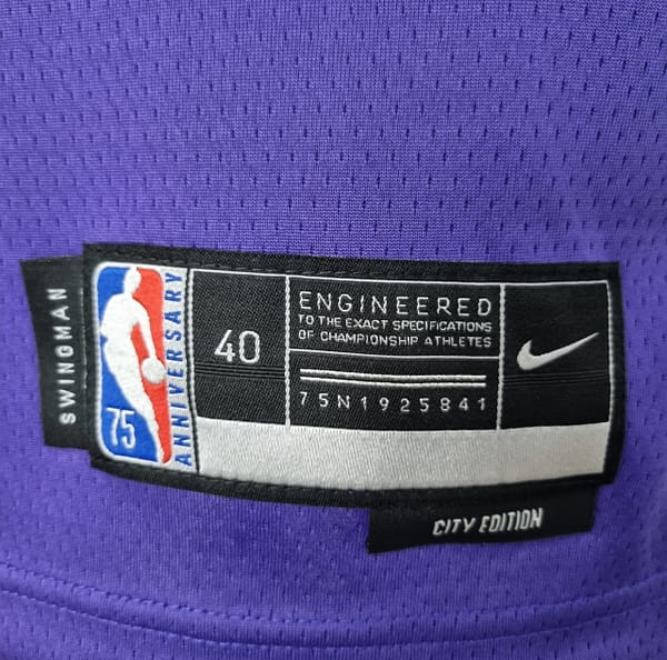 75th Anniversary Booker #1 Phoenix Suns Purple NBA Jersey - Image 2