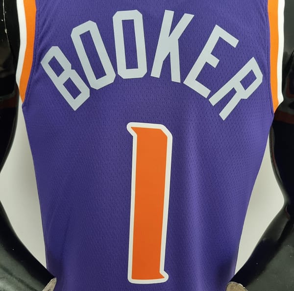 75th Anniversary Booker #1 Phoenix Suns Purple NBA Jersey - Image 8