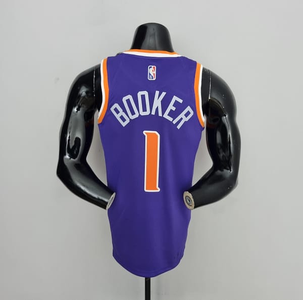 75th Anniversary Booker #1 Phoenix Suns Purple NBA Jersey - Image 9