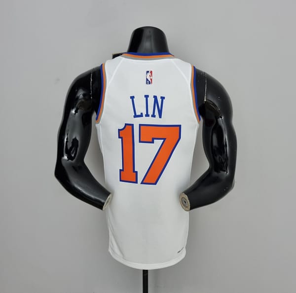 75th Anniversary Lin #17 New York Knicks White NBA Jersey - Image 5