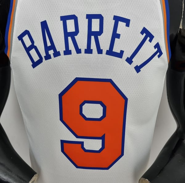 75th Anniversary Barrett #17 New York Knicks White NBA Jersey - Image 8