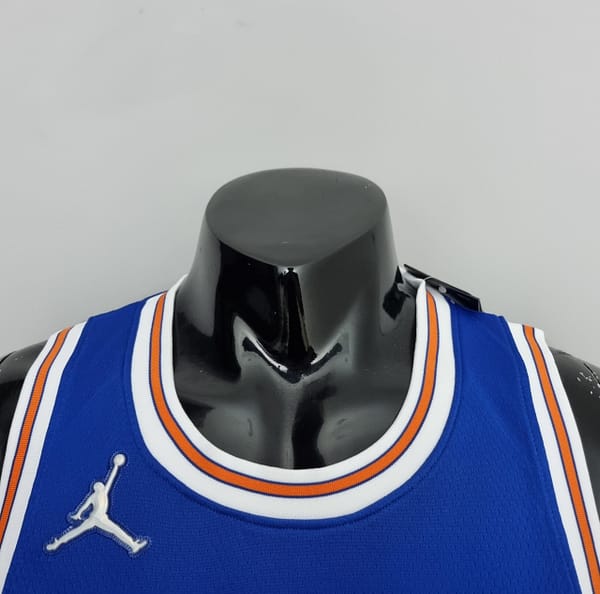 75th Anniversary Barrett#9 New York Knicks Jordan Limited Blue NBA Jersey - Image 5