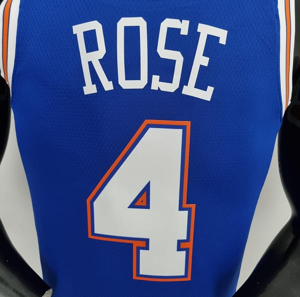 75th Anniversary Ross #4 New York Knicks Jordan Limited Blue NBA Jersey - Image 3