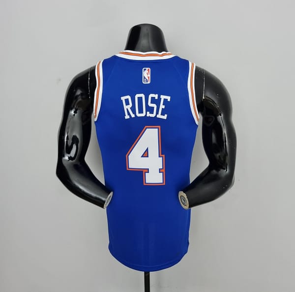 75th Anniversary Ross #4 New York Knicks Jordan Limited Blue NBA Jersey - Image 4