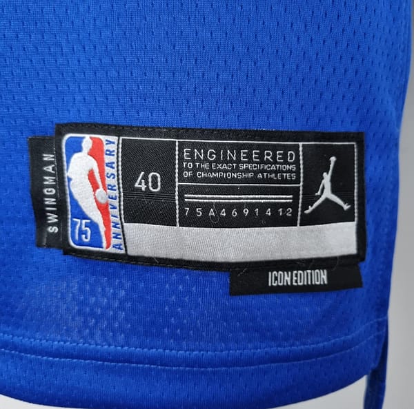 75th Anniversary Ross #4 New York Knicks Jordan Limited Blue NBA Jersey - Image 5