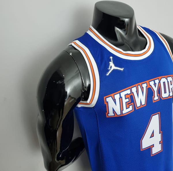 75th Anniversary Ross #4 New York Knicks Jordan Limited Blue NBA Jersey - Image 6