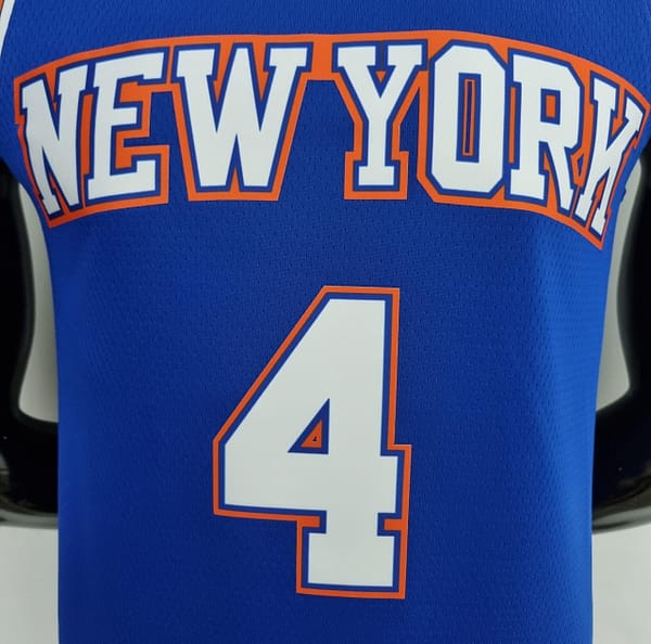 75th Anniversary Ross #4 New York Knicks Jordan Limited Blue NBA Jersey - Image 9