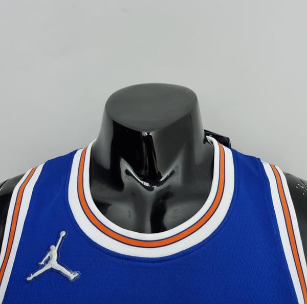75th Anniversary Anthony #7 New York Knicks Jordan Limited Blue NBA Jersey - Image 3