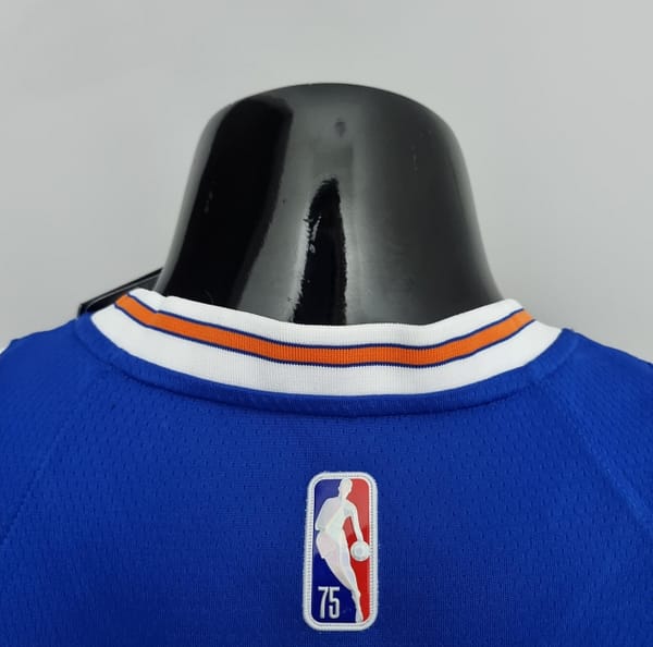 75th Anniversary Anthony #7 New York Knicks Jordan Limited Blue NBA Jersey - Image 5
