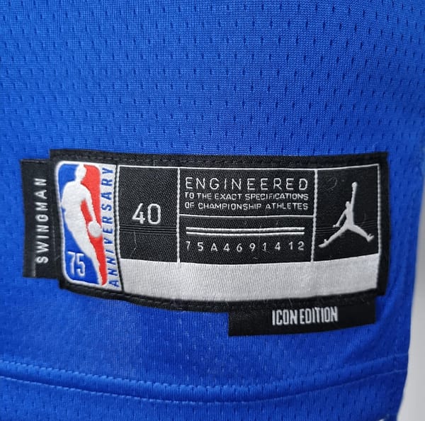 75th Anniversary Anthony #7 New York Knicks Jordan Limited Blue NBA Jersey - Image 8